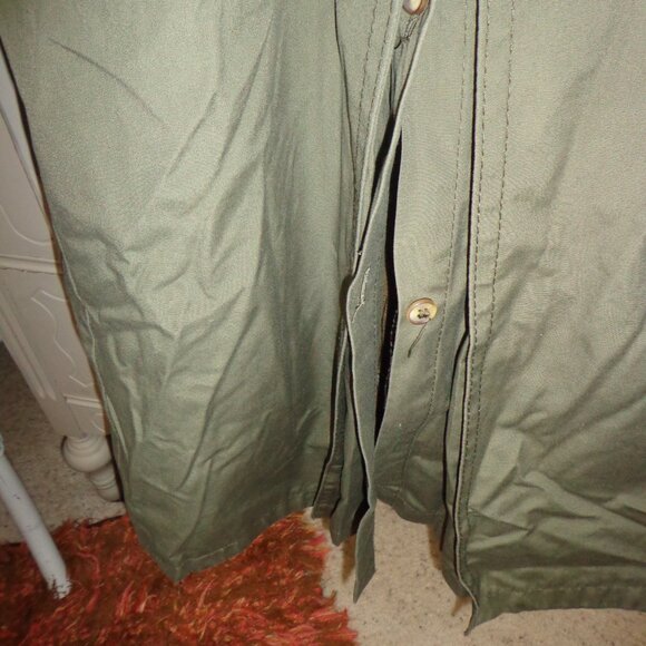 Double-Breasted Topcoat Made in Poland R40 Army Green Removable Zip Wool Lining - Picture 10 of 16